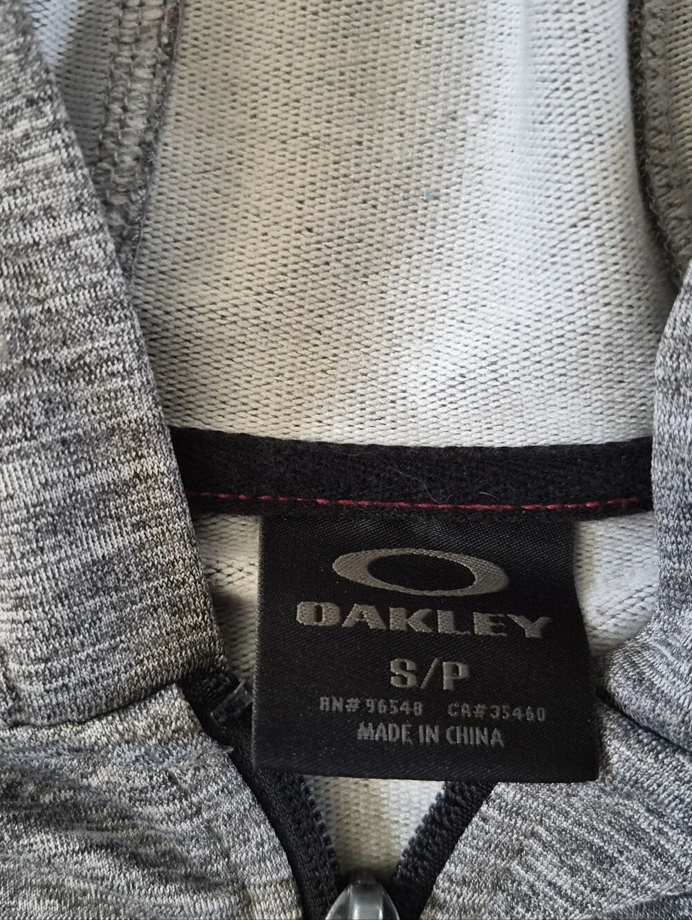 Oakley Men's Grey Full Zip Long Sleeve Hoodie